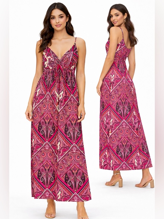 Wet Seal Dresses & Skirts - Vintage Wet Seal Y2K Paisley Maxi Dress Pink Boho Festival S‎